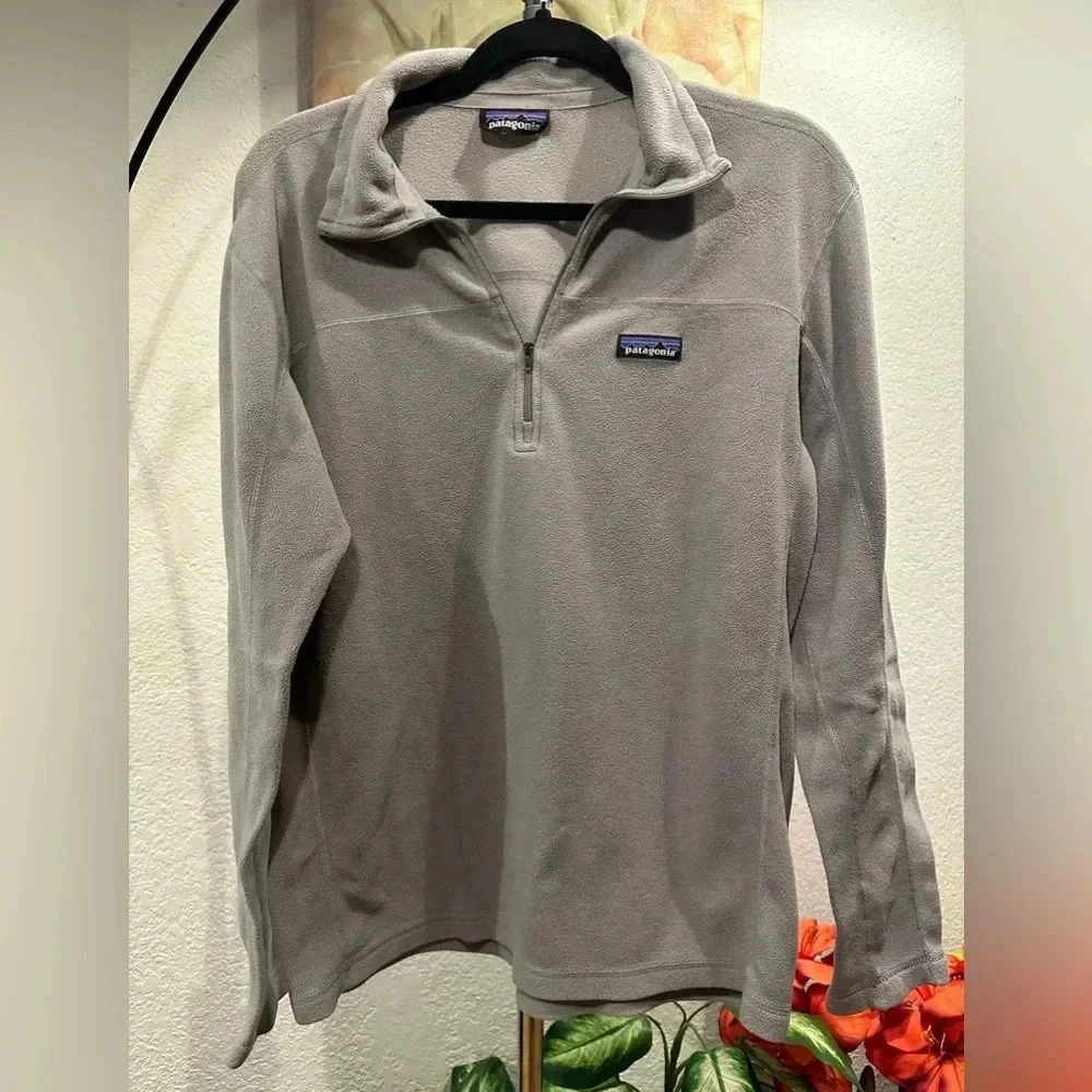 Patagonia Men's Micro D Fleece Pullover Feather Gray Sweater size S